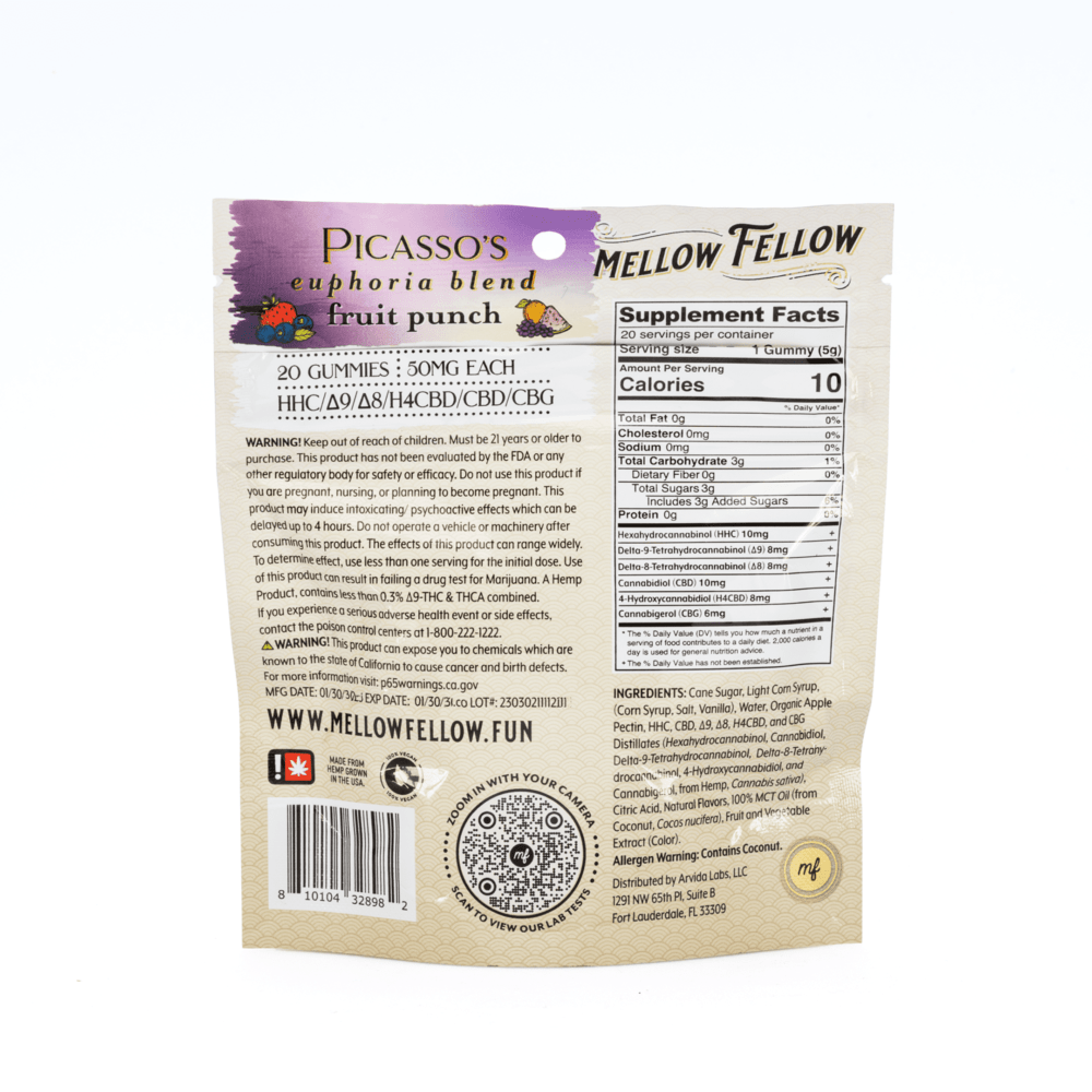 Mellow Fellow Picasso’s Euphoria Blend M-Fusion Gummies